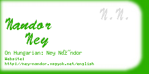 nandor ney business card